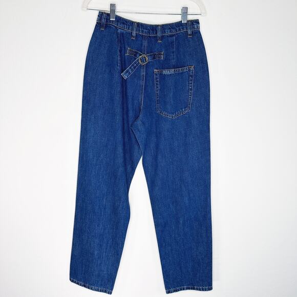 Free People Sandrine Rose R1016 Pleated Ripped Dark Wash Straight Leg Jeans 26 - Picture 14 of 16